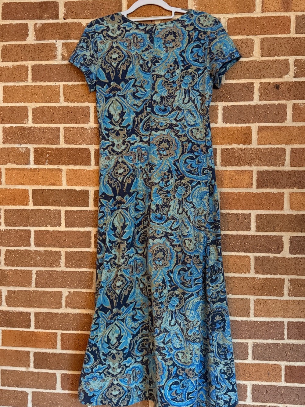 Peruvian Connection Blue and Brown Paisley Knit Top - Picture 8 of 8